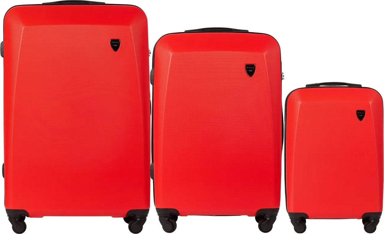Červená sada cestovních kufrů 0125, (L,M,S) Wings, Red Velikost: Sada kufrů