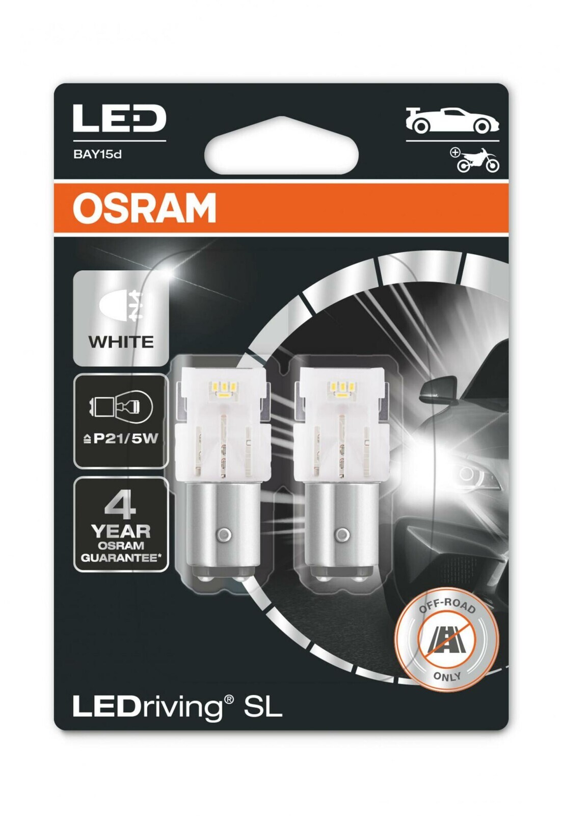 OSRAM LED P21/5W 7528DWP-02B 6000K 12V 2,5/0,5W BAY15d