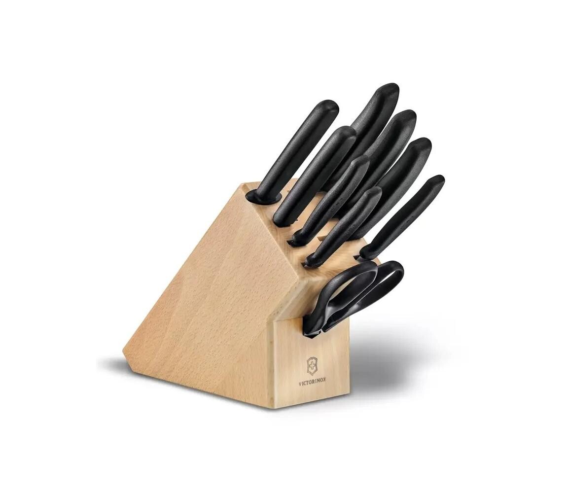 Victorinox - Sada kuchyňských nožů ve stojanu SWISS CLASSIC 10 ks buk/béžová 6.7193.9
