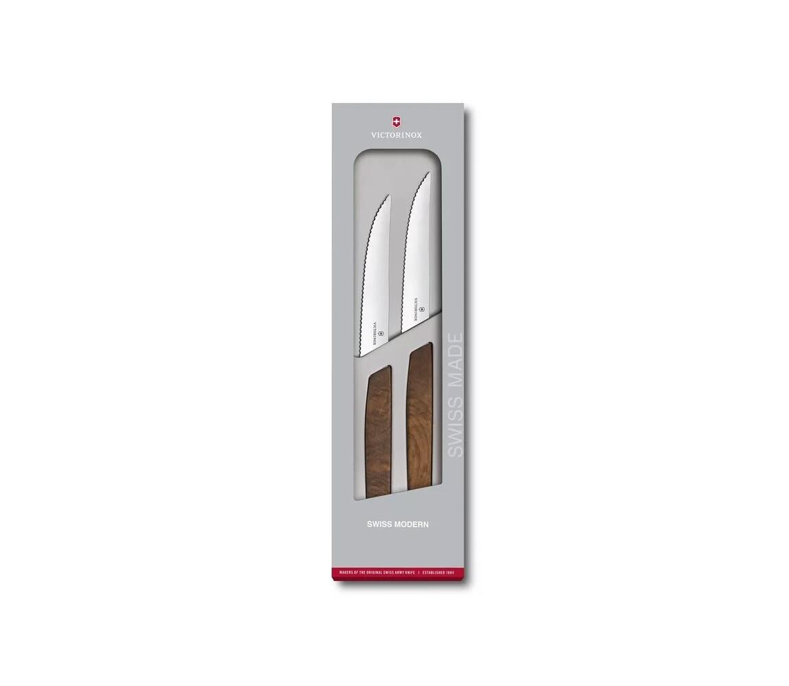 Victorinox - Sada steakových nožů SWISS MODERN 12 cm 2 ks ořech 6.9000.12WG