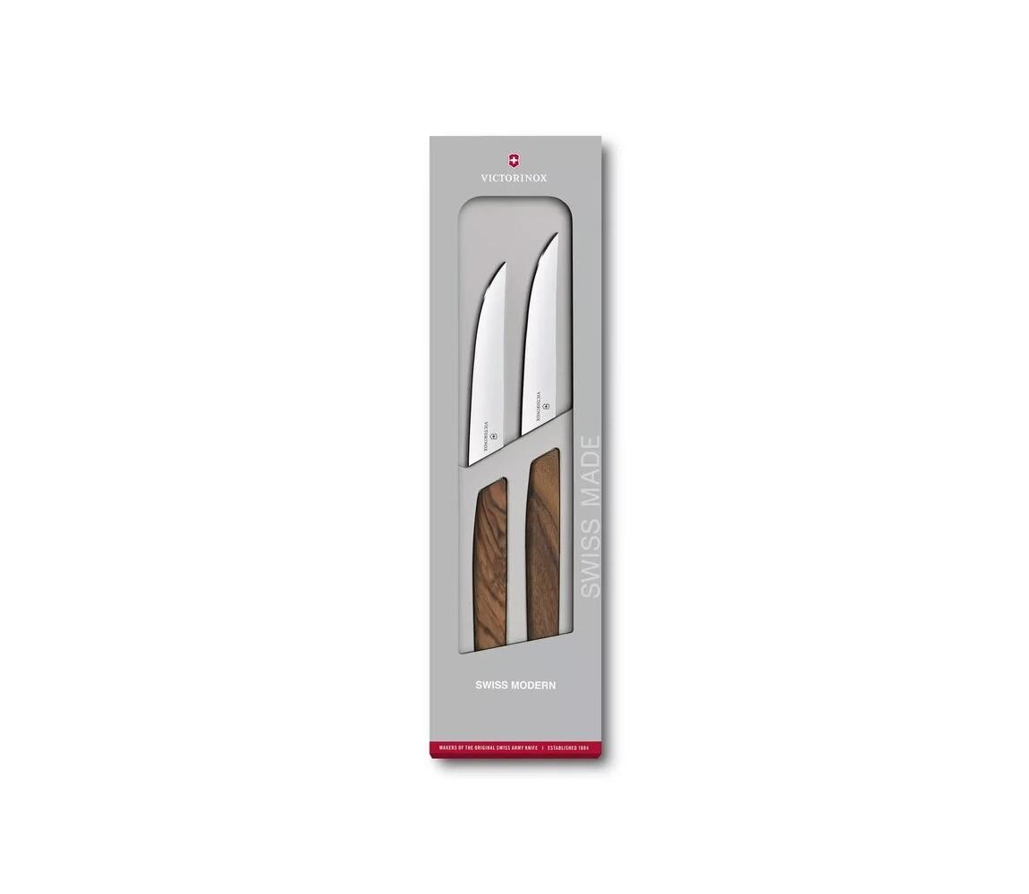 Victorinox - Sada steakových nožů SWISS MODERN 12 cm 2 ks ořech 6.9000.12G