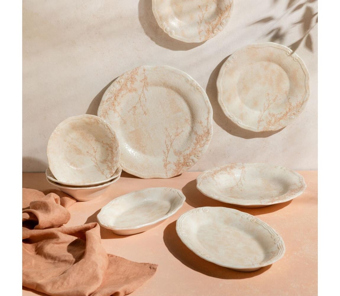 Jídelní sada 27 ks béžová/porcelán 667PRS1141