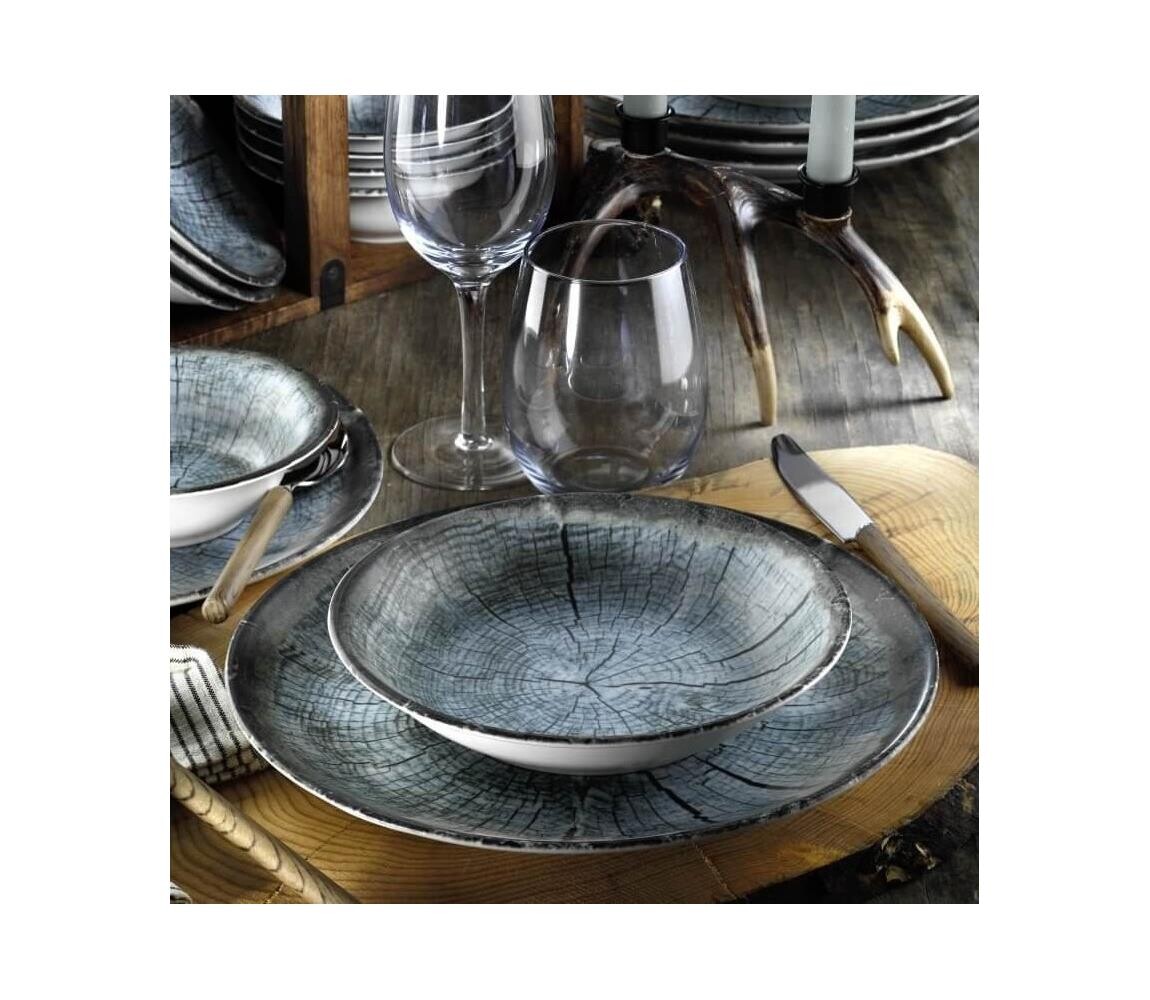 Jídelní sada 18 ks modrá/porcelán 710KTP3804