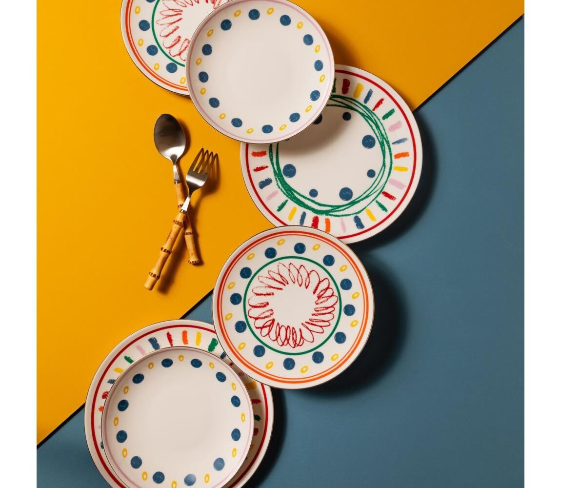 Jídelní sada 24 ks pestrobarevná/porcelán 667PRS1138