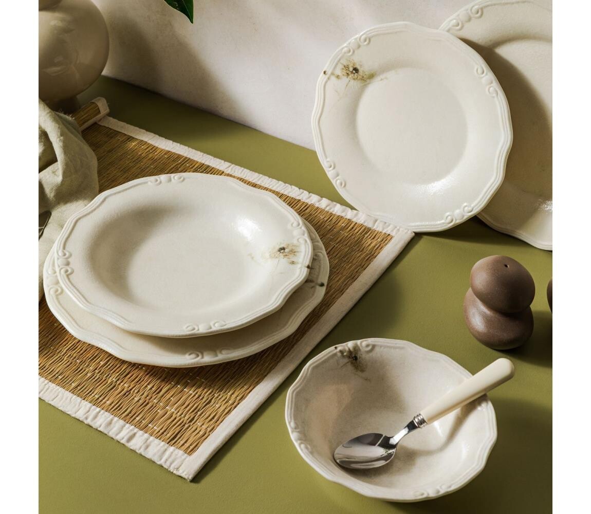 Jídelní sada 27 ks krémová/porcelán 667PRS1142
