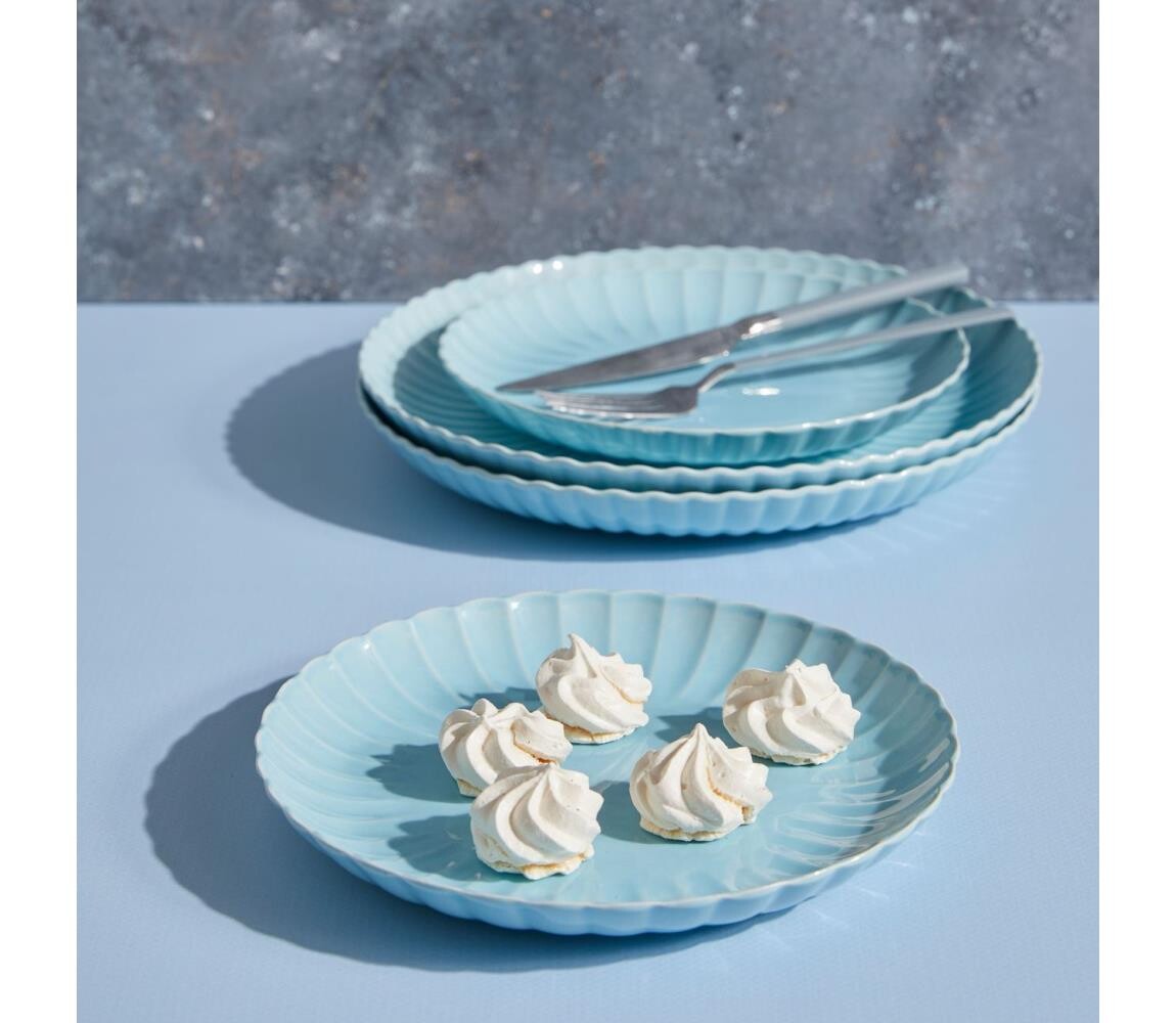 Jídelní sada 18 ks modrá/porcelán 710KTP9756