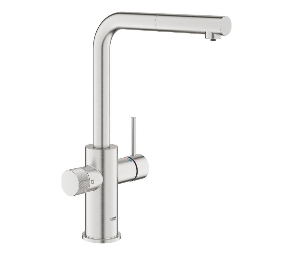 GROHE 30590DC0 - Dřezová baterie s výsuvnou koncovkou BLUE PURE nerez 30590DC0