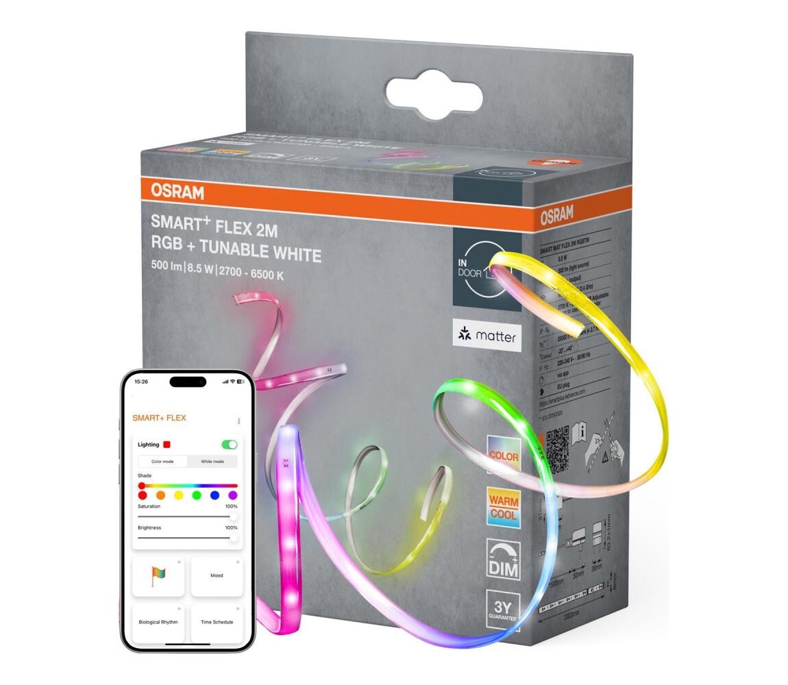 Osram - LED RGB+TW Stmívat. pásek SMART+ FLEX 2m LED/8,5W/230V 2700-6500K Wi-Fi 4099854475214