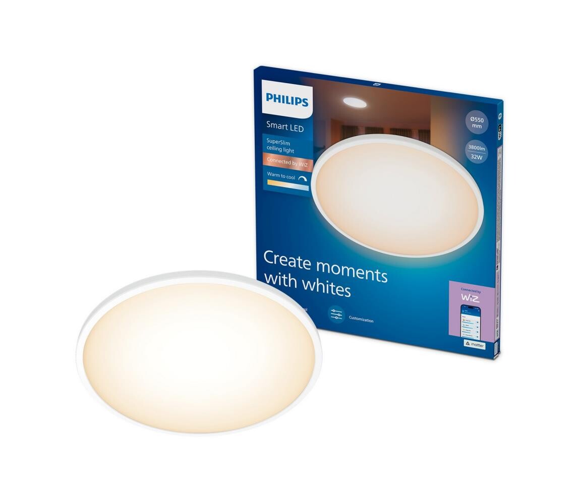 Philips Smart Philips-LED Stmívatelné stropní svítidlo SUPERSLIM LED/32W/230V 2700-6500K Wi-Fi 8721103163578