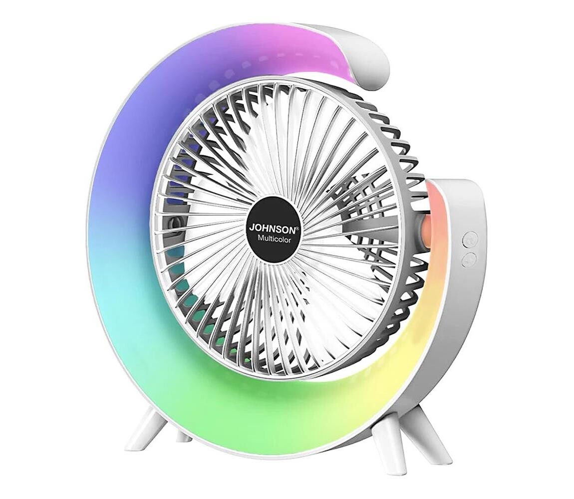 JOHNSON -LED RGB Nab. stolní l. MULTICOLOR 5W/3,7V 1200 mAh pr. 14 cm bílá 8008523013783