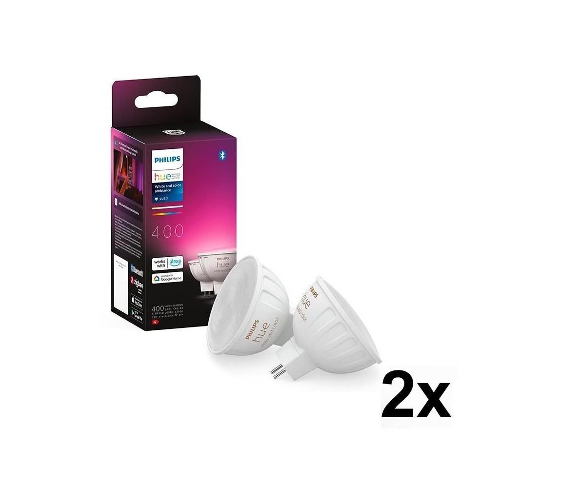 SADA 4x LED RGBW Stmívatelná žárovka Philips Hue WACA GU5,3/MR16/6,3W/12V 2xP5829