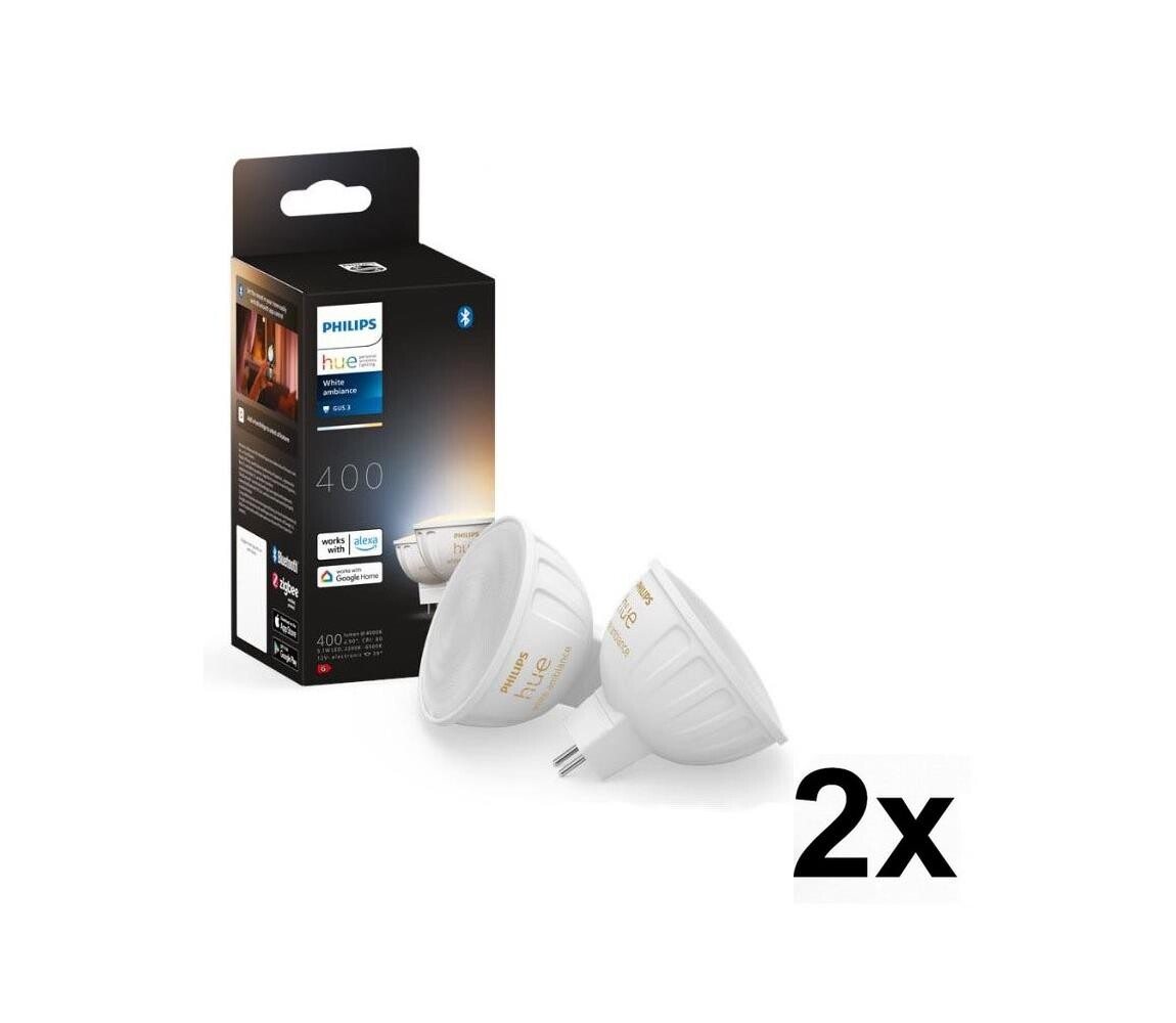 SADA 4x LED Stmívatelná žárovka Philips Hue WA GU5,3/MR16/5,1W/12V 2200-6500K 2xP5827