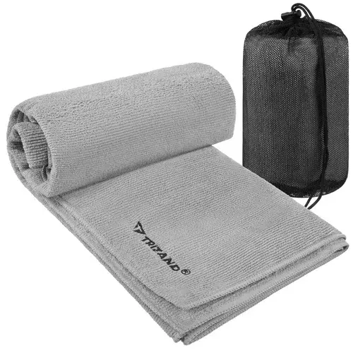 Rychleschnoucí ručník z mikrovlákna 120 × 60 cm – šedý