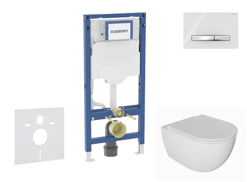 Geberit SANI11CA3134B - Set předstěnové instalace, klozetu Oudee a sedátka softclose, tlačítko Sigma50, chrom/alpská bílá