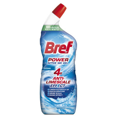 Bref WC gel Power Aktiv Gel Ocean s osvěžovačem, 750 ml