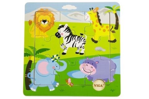 Viga Dřevěné puzzle safari