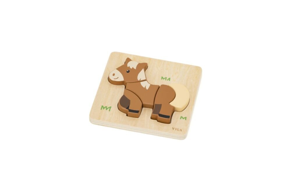 Viga Dřevěné puzzle pro nejmenší - Koník