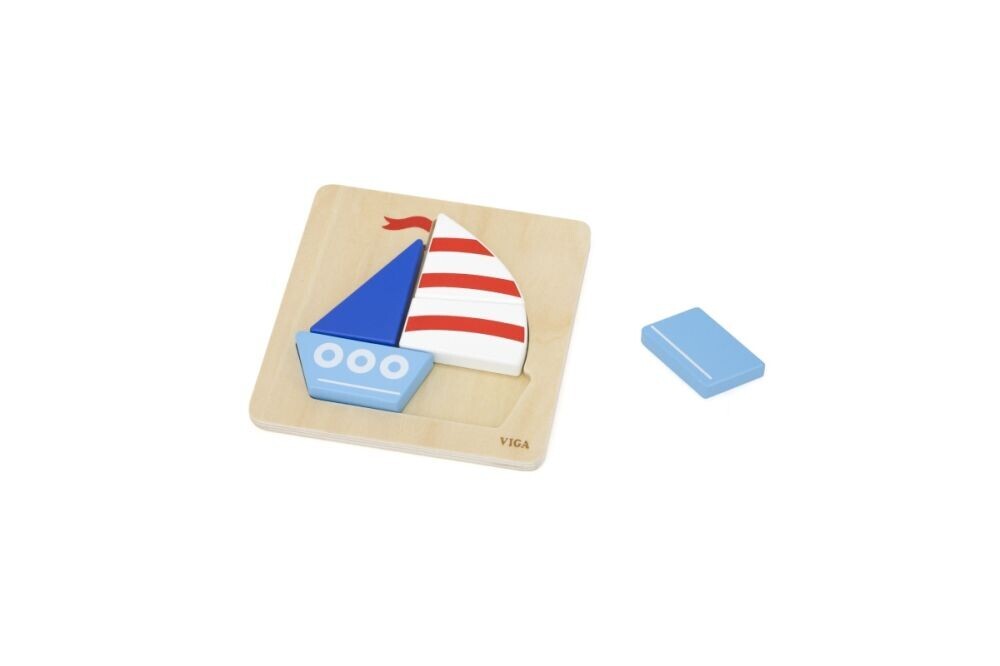 Viga Dřevěné puzzle pro nejmenší - Plachetnice