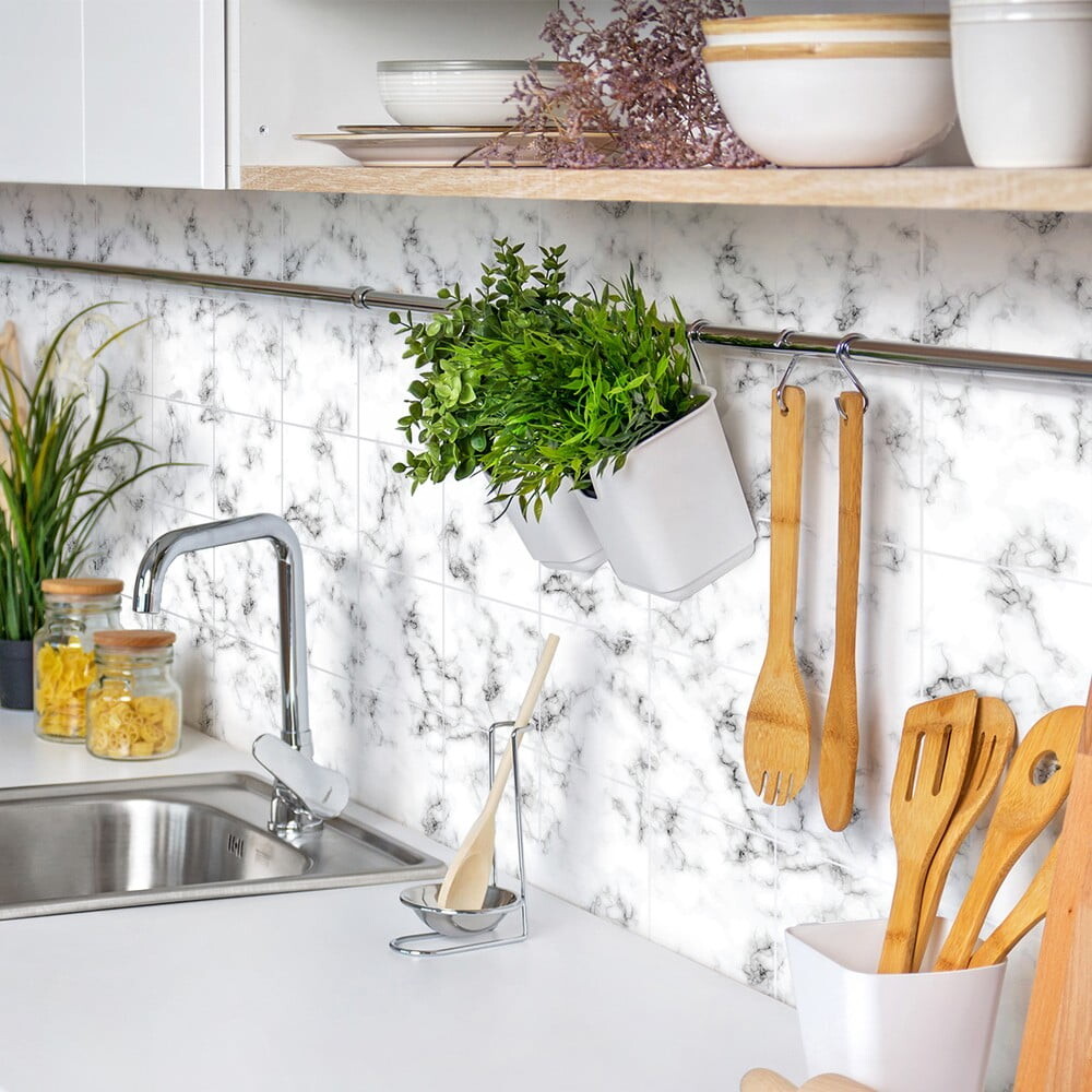 Samolepky v sadě na kachličky 24 ks 10x10 cm Marble – Ambiance