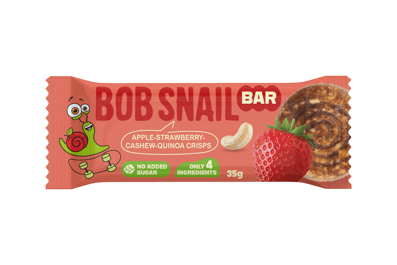 ŠNEK BOB Ovocná tyčinka jablko–jahoda s kešu a quinoou 35 g