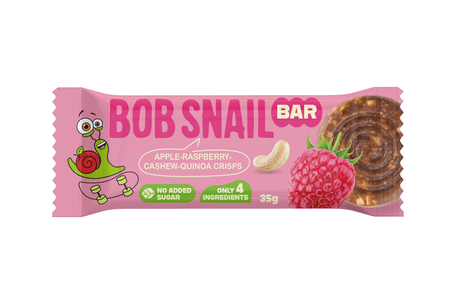 ŠNEK BOB Ovocná tyčinka jablko–malina s kešu a quinoou 35 g