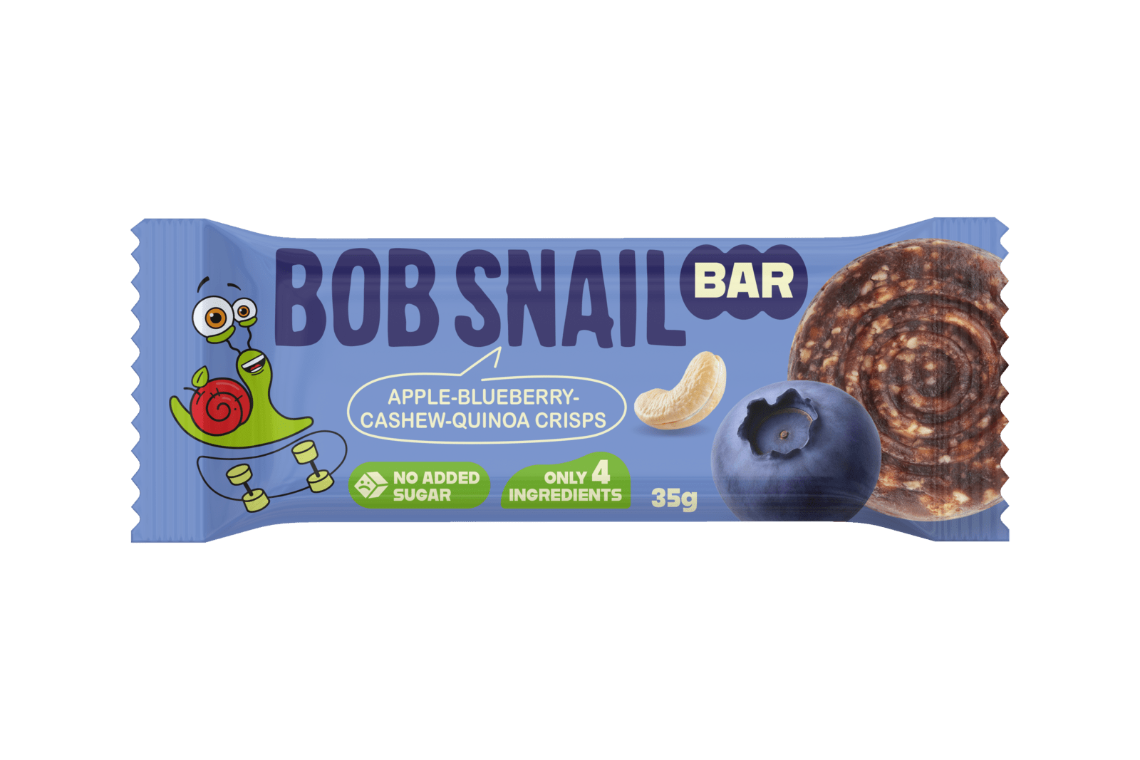 ŠNEK BOB Ovocná tyčinka jablko–borůvka s kešu a quinoou 35 g