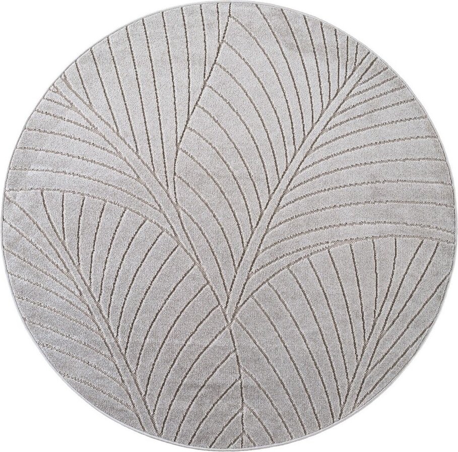 Kulatý vnitřní a venkovní koberec ve stříbrné barvě ø 120 cm Nova 1203 – Ayyildiz Carpets