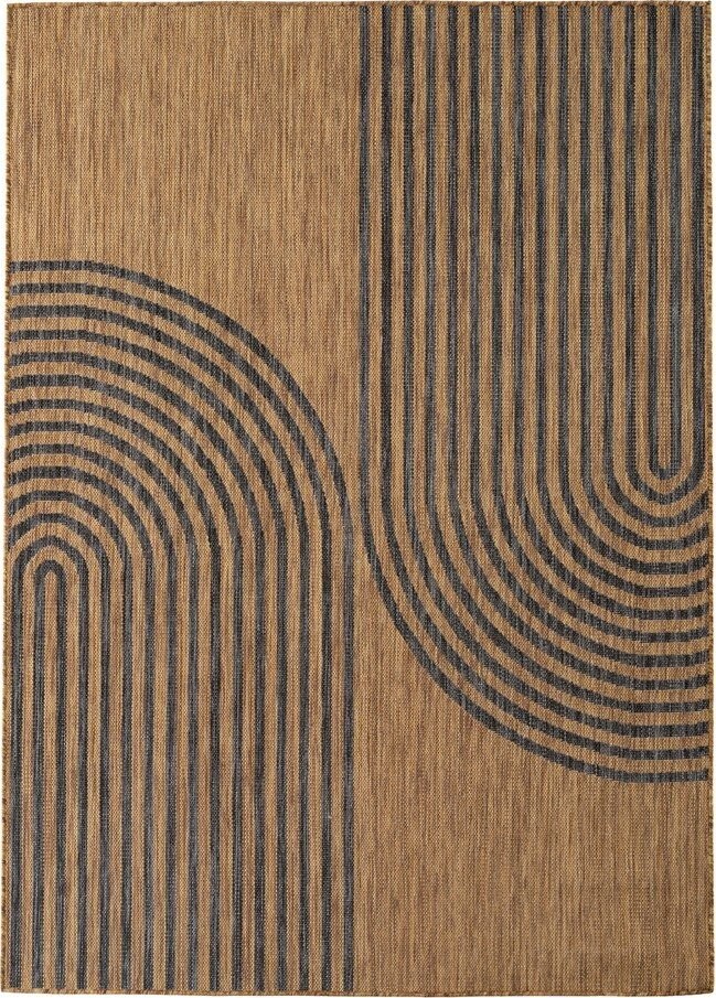 Černý/hnědý vnitřní a venkovní koberec 140x200 cm Mira 1453 – Ayyildiz Carpets