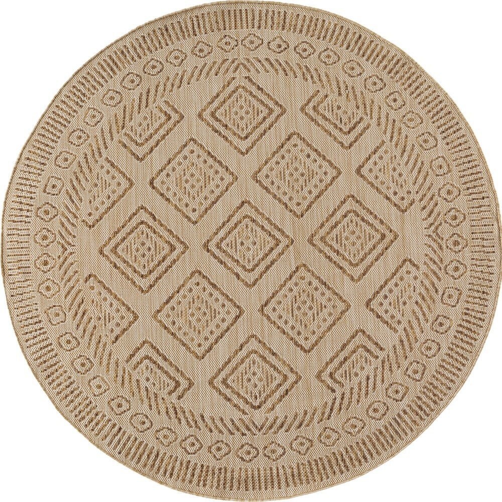 Béžový kulatý vnitřní a venkovní koberec ø 160 cm Mira 1452 – Ayyildiz Carpets
