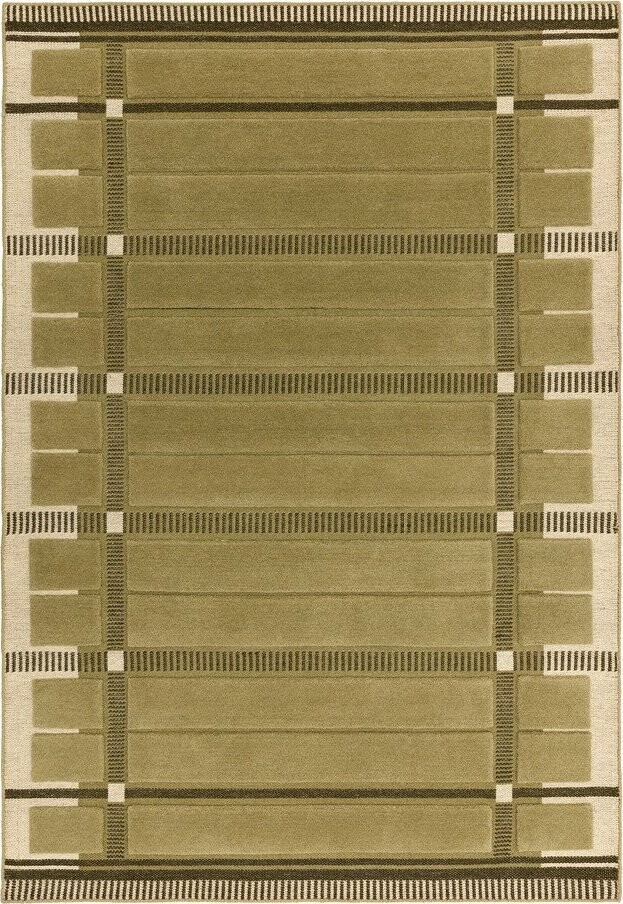 Zelený/béžový ručně tkaný vlněný koberec 120x170 cm – Asiatic Carpets