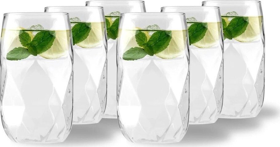 Sklenice v sadě z borosilikátového skla 6 ks 400 ml Geo – Vialli Design