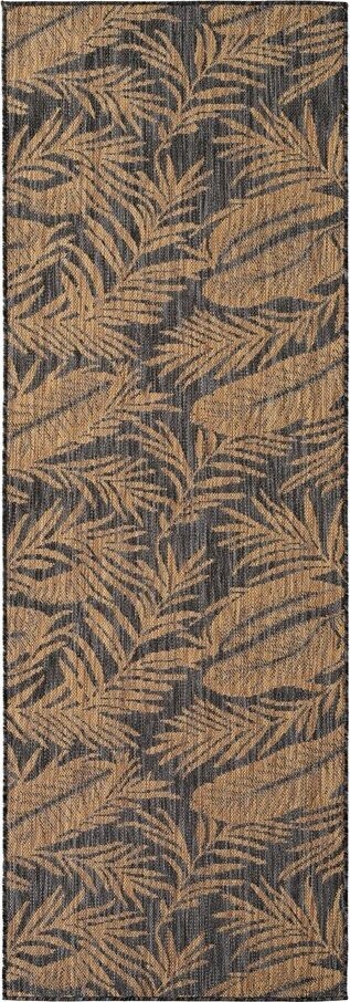 Černý/hnědý vnitřní a venkovní běhoun 80x250 cm Mira 1451 – Ayyildiz Carpets