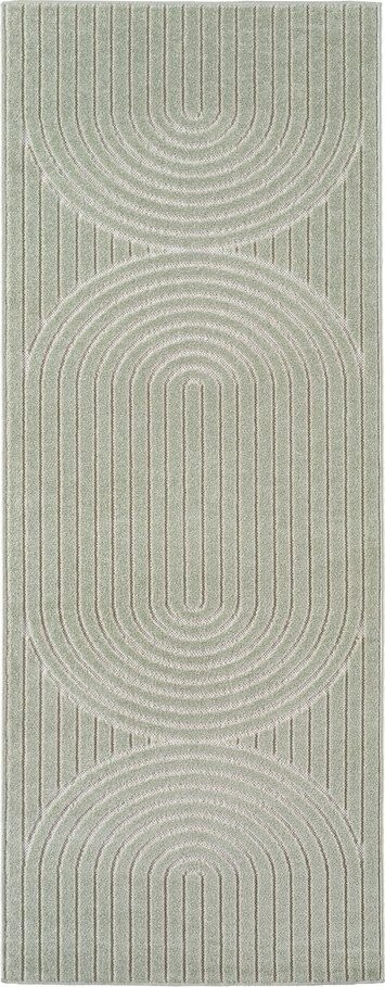 Zelený vnitřní a venkovní běhoun 80x250 cm Nova 1201 – Ayyildiz Carpets