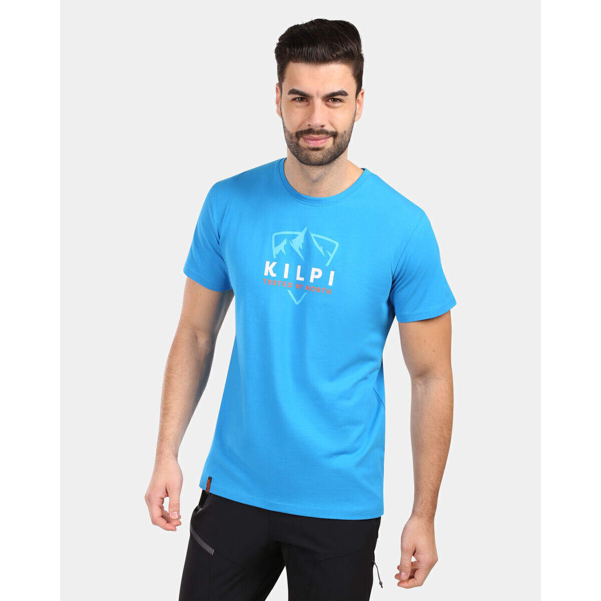 Kilpi  Pánské bavlněné tričko s krátkým rukávem  DISCOVER-M  Modrá
