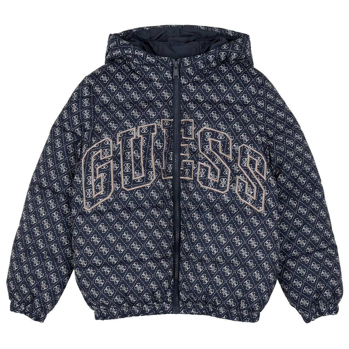Guess  NYLON PUFFER LS JACKET ZIP  Tmavě modrá