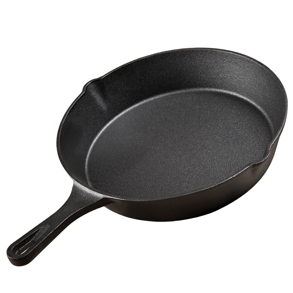 Litinová pánev 25 cm pro dokonalé restování i pečení - černá