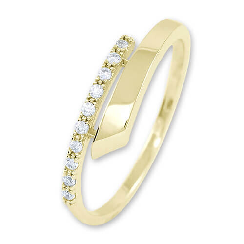 Soliter Něžný dámský prsten ze žlutého zlata s krystaly 229 001 00857 51 mm