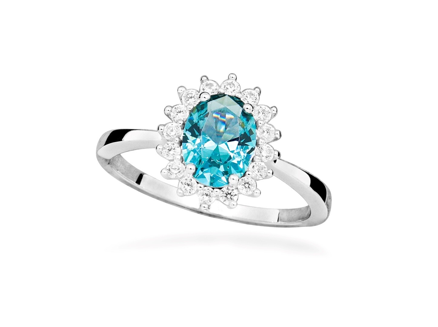 Silver Cat Stříbrný prsten se zirkony a syntetickým turmalínem Colored stones SC644 58 mm