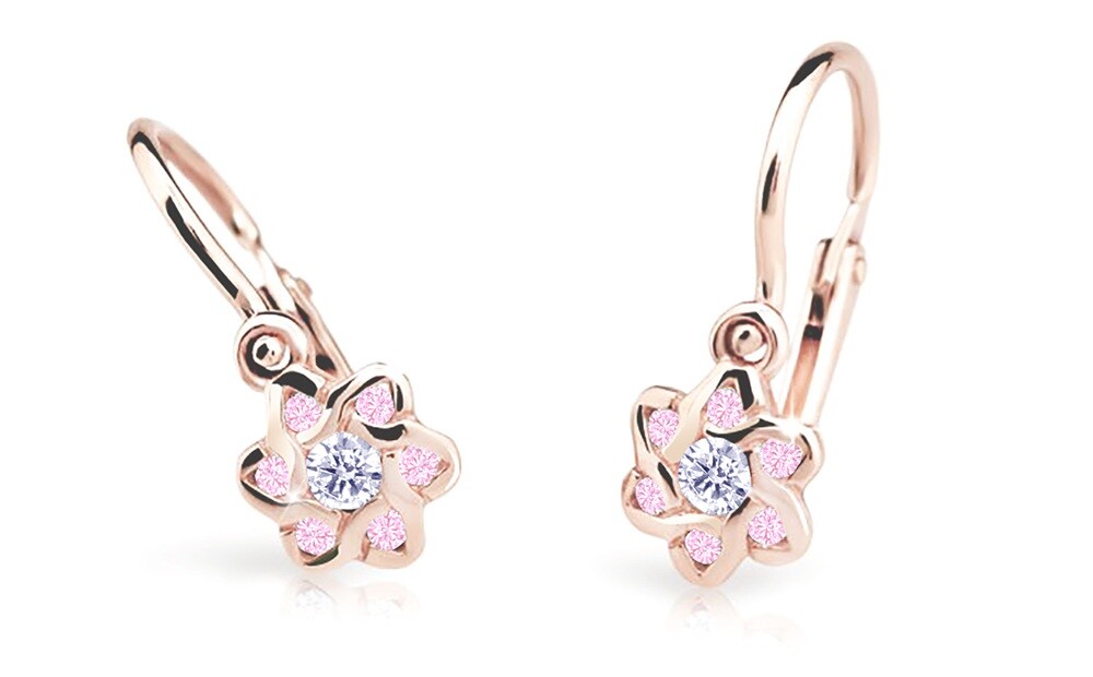 Cutie Jewellery Slušivé dětské náušnice z růžového zlata C2149-10-X-4 růžová