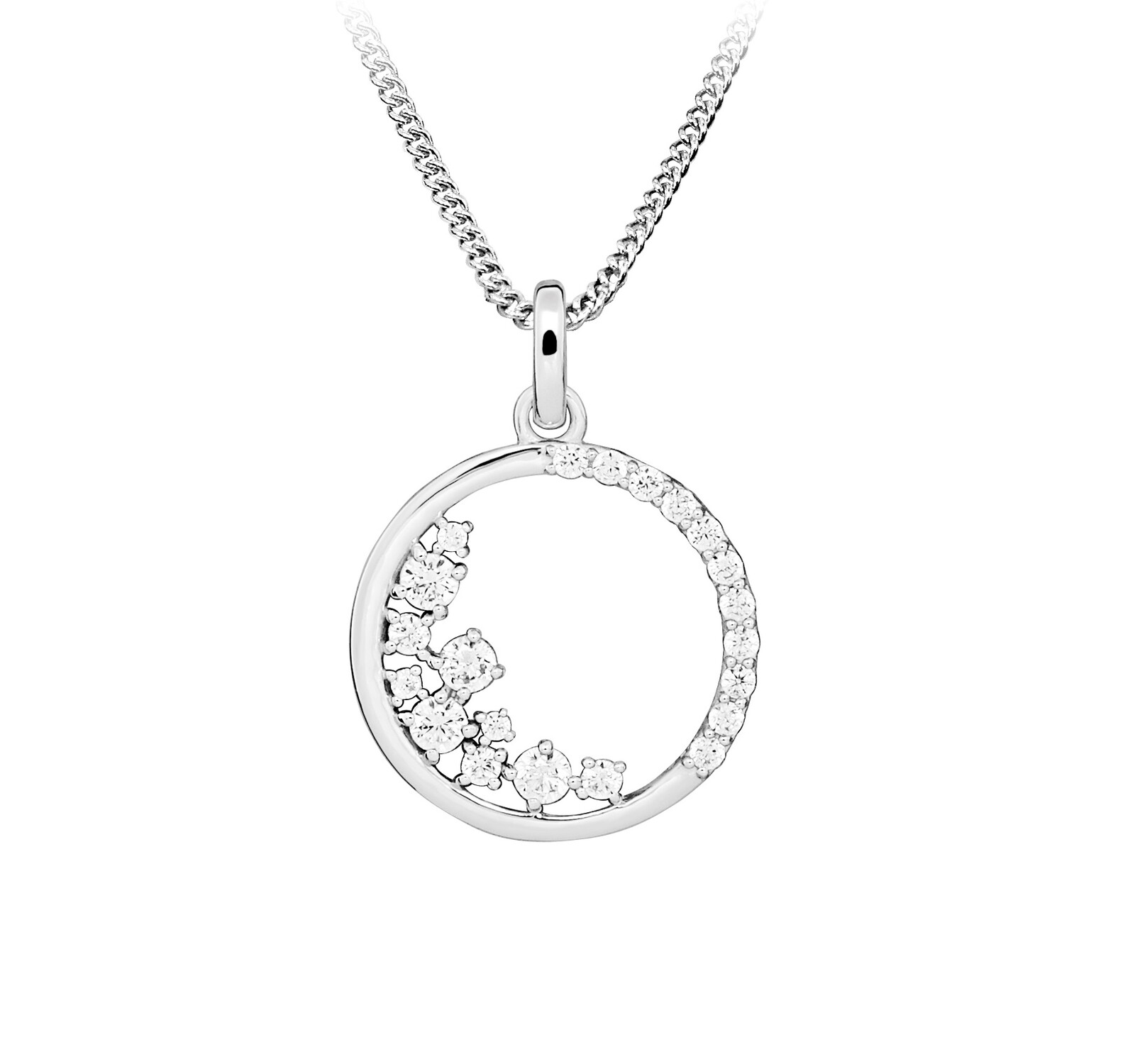 Silver Cat Něžný náhrdelník se zirkony Beauty SC651 (řetízek, přívěsek)
