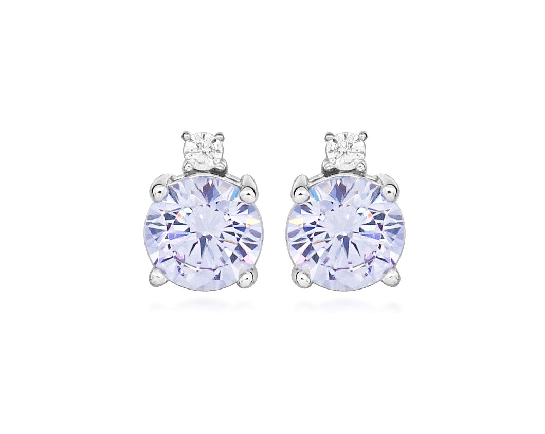 Silver Cat Stříbrné náušnice se syntetickým ametystem Colored Stones SC657