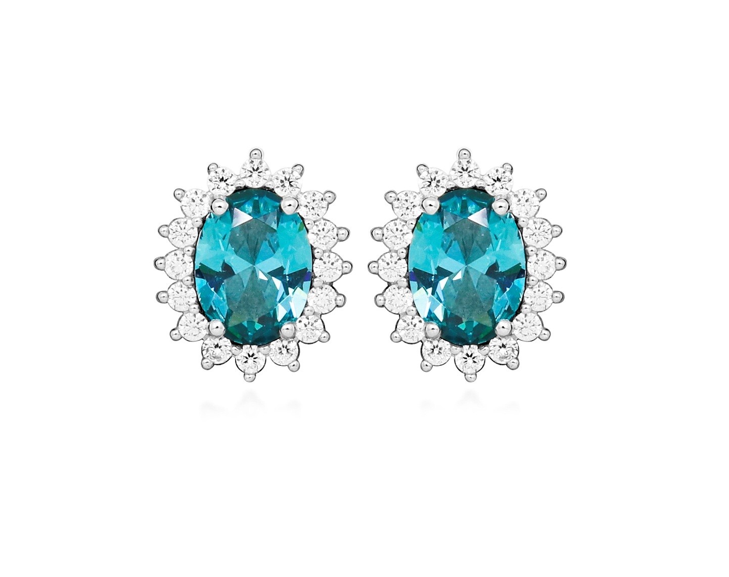 Silver Cat Stříbrné náušnice se syntetickým turmalínem Colored Stones SC646
