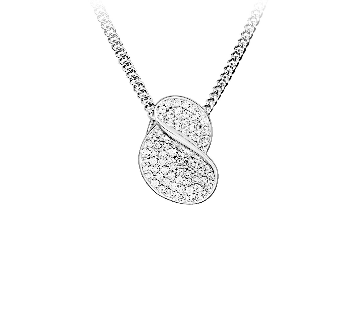 Silver Cat Třpytivý náhrdelník se zirkony Beauty SC647 (řetízek, přívěsek)