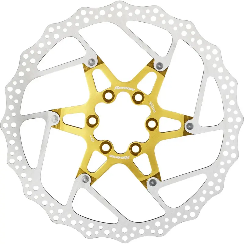 Reverse Brzdový kotouč 180 mm, 6 děr, Alloy/Steel, Gold