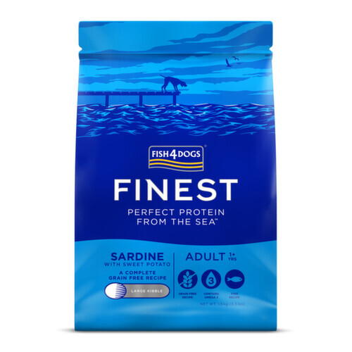 FISH4DOGS Granule velké pro dospělé psy Finest sardinka se sladkými bramborami 1,5 kg, 1+