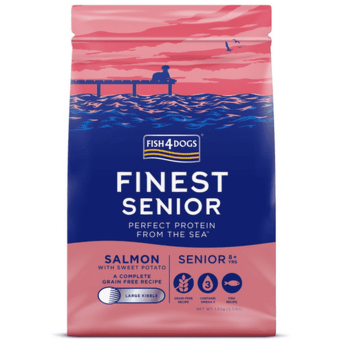 FISH4DOGS Granule velké pro starší  psy Finest losos se sladkými bramborami 1,5 kg, 8+