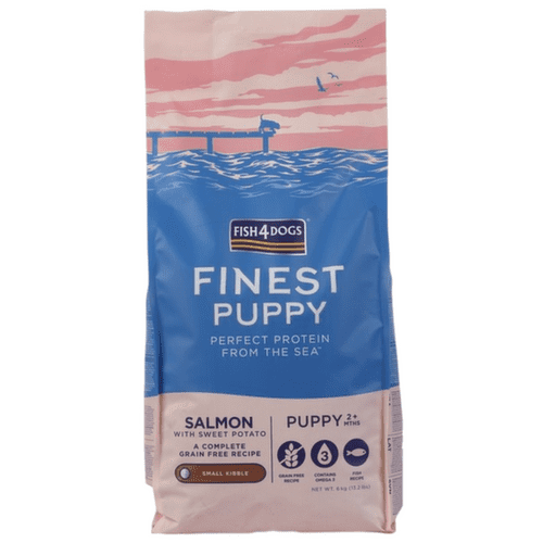 FISH4DOGS Granule malé pro štěňátka Finest losos se sladkými bramborami 6 kg, 2m+