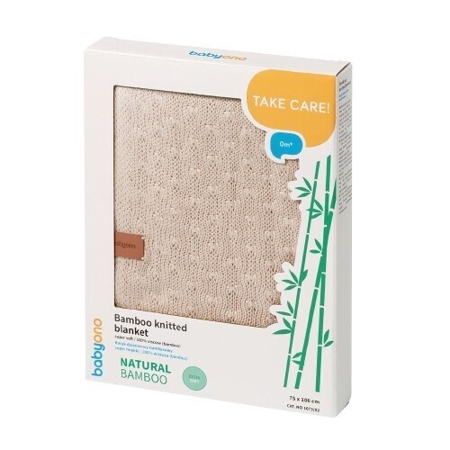 BABYONO Deka pletená bambusová Light Beige