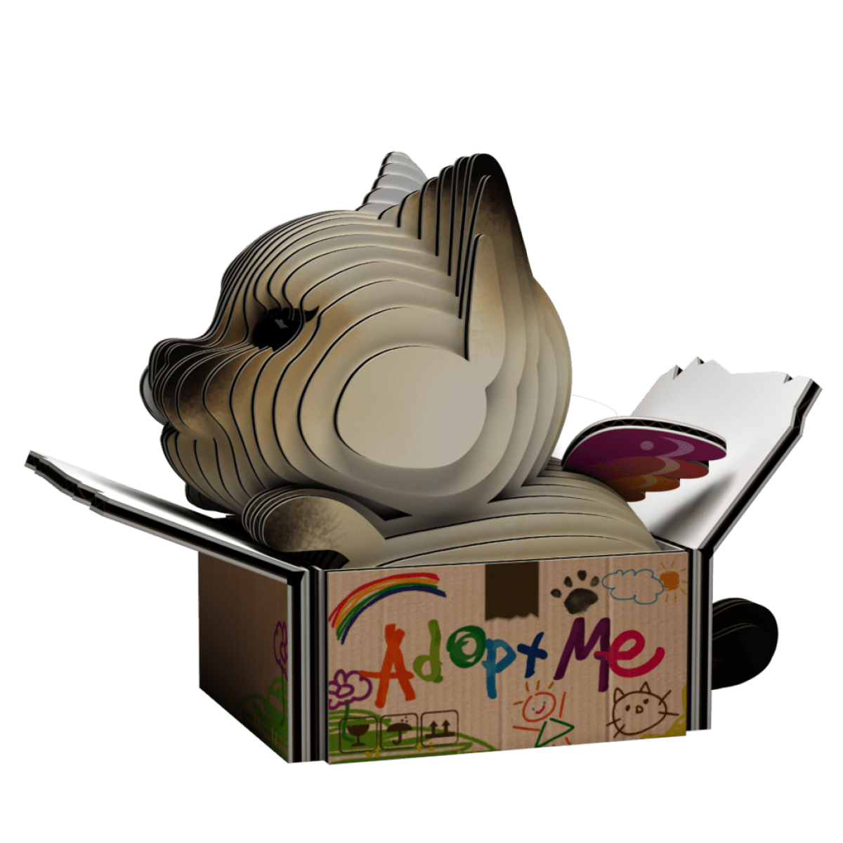 Kočka Mocha 3D kartonová skládačka