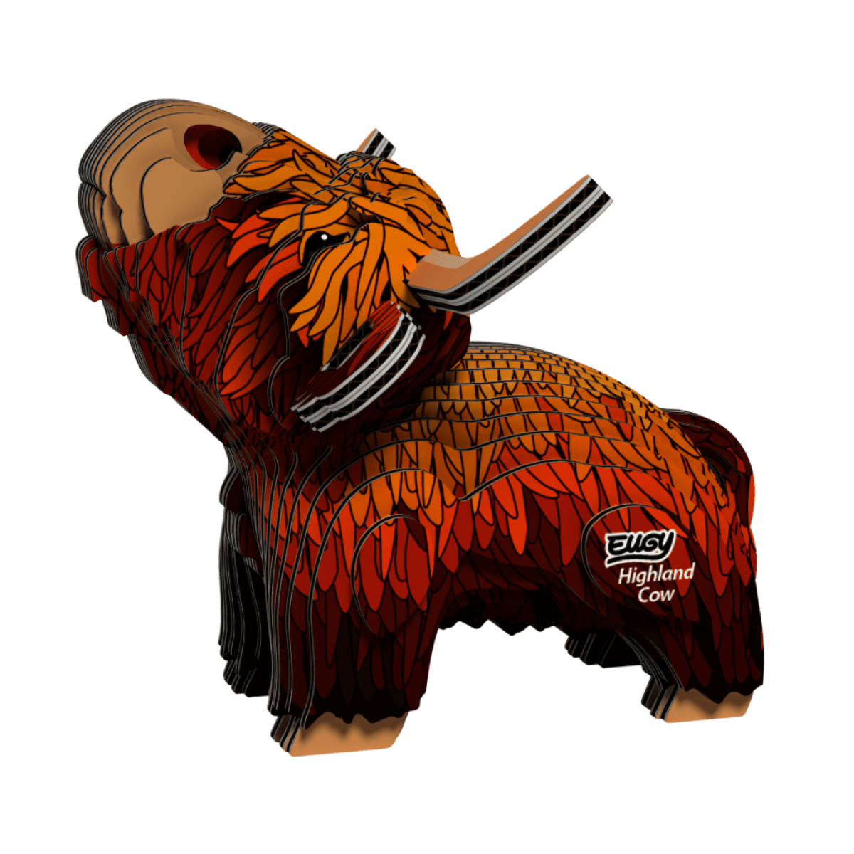 EUGY Kráva skotská 3D kartonová skládačka